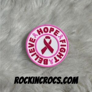 Breast Cancer Croc Charm